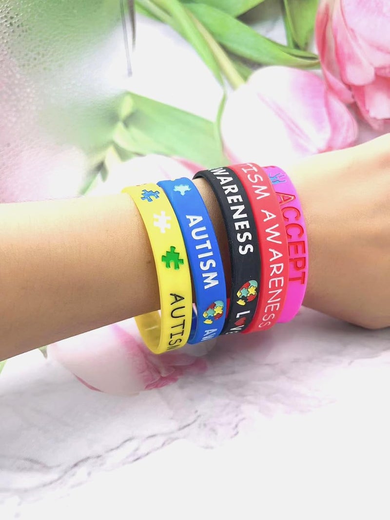 OutstandLong 5 Pack Sport Medical Alert ID Blood Thinner Silicone Bracelet Rubber Medical Awareness Wristbands 7.5" - Image 2